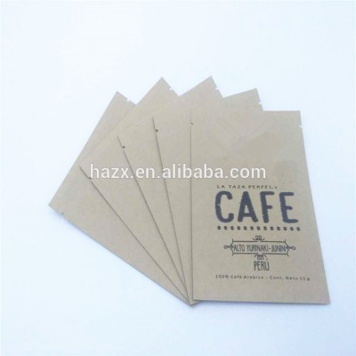 Customized resealable kraft paperbag 3 side sealing laminated bag for tea/coffee/fruit powder packaging